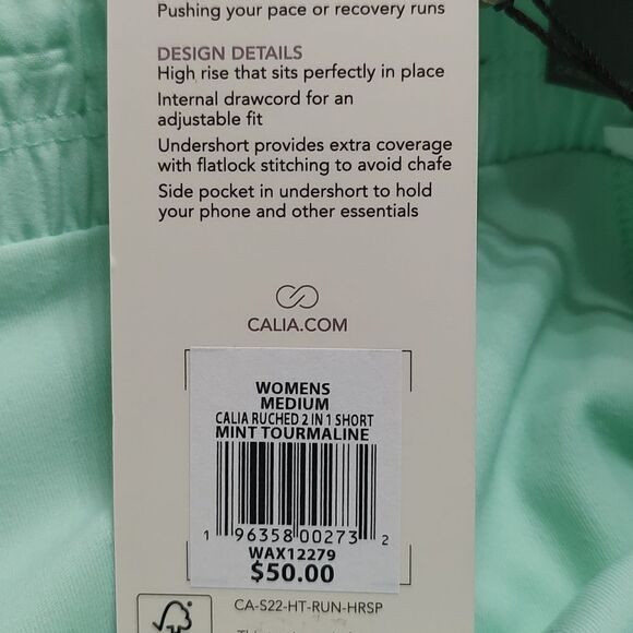 CALIA Women's 2-In-1 Ruched Running Shorts Sz XL NWT - Picture 5 of 11